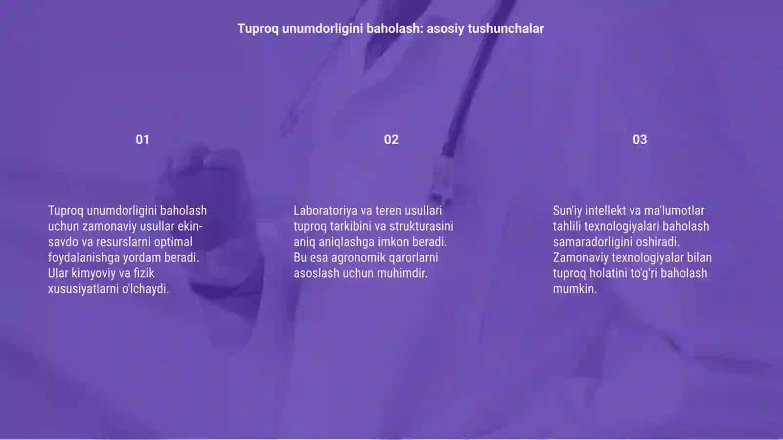 Tuproq unumdorligini baholashning zamonaviy usullari 3