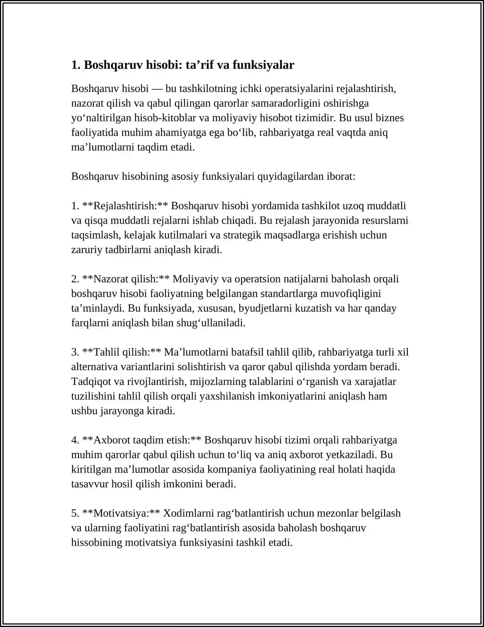BIZNES FAOLIYATIDA BOSHQARUV HISOBI VA QARORLARNI QABUL QILISH 3