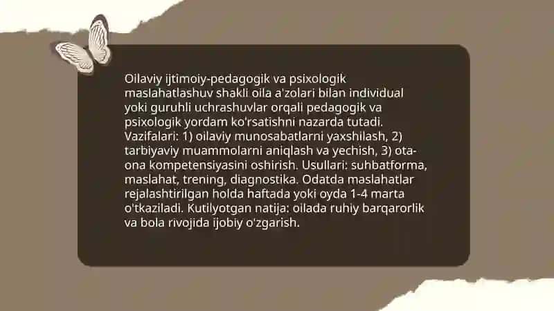 Oilalarga ijtimoiy pedagogik yordam shakllari 3