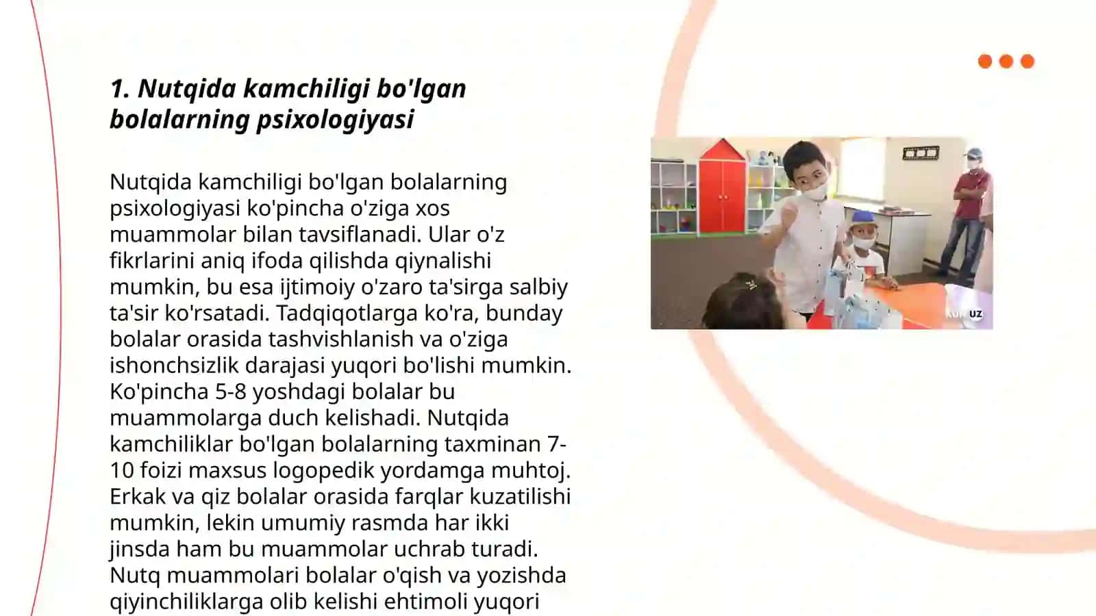 Nutqida kamchiligi bo'lgan bolalaming psixologik xususiyatlari ularni tekshirish va korreksiyalash 3