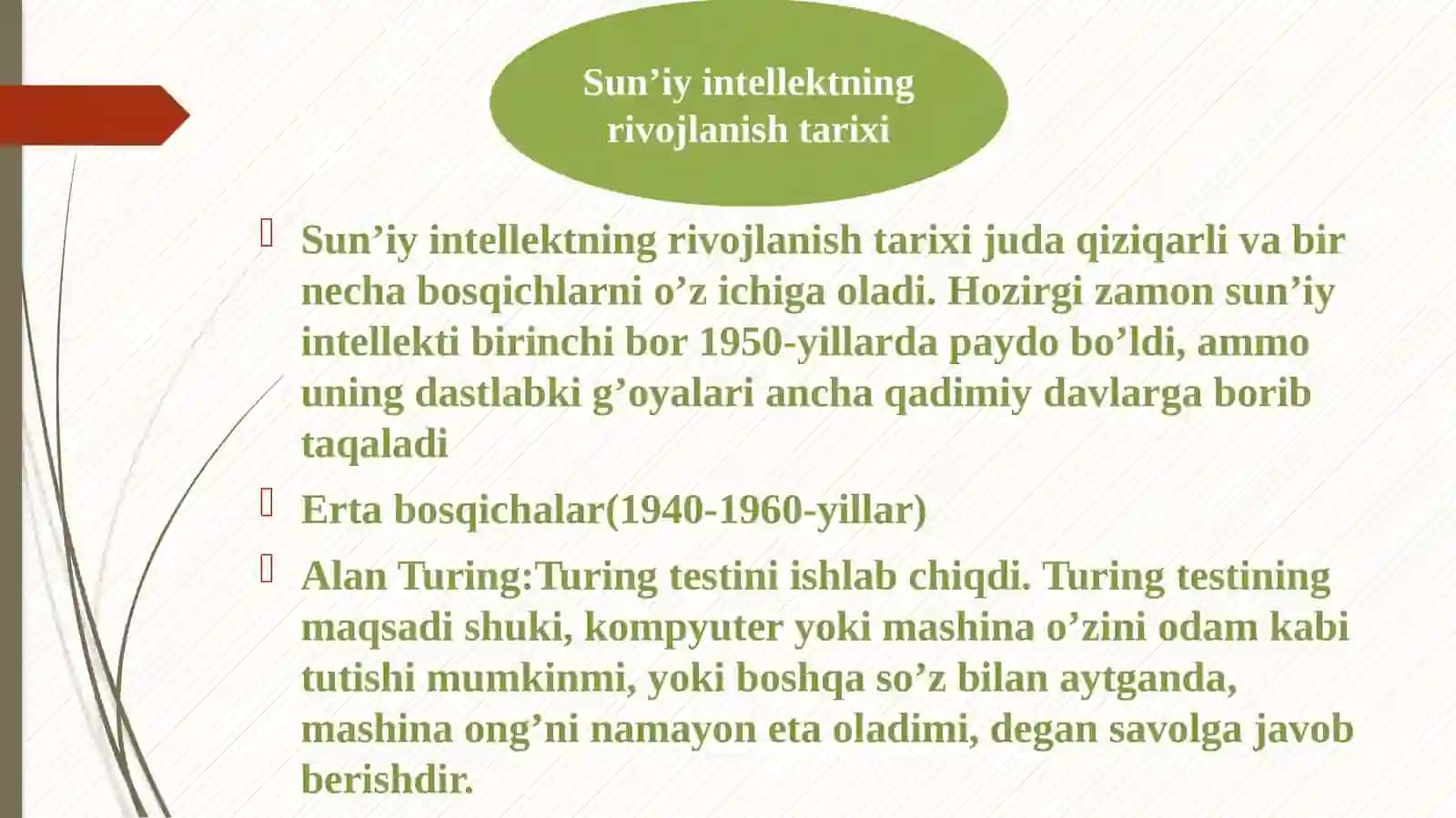 Sun’iy intellekt tarixi va qo’llash sohalari 3