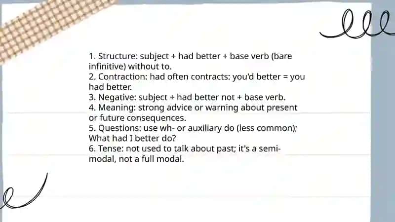 Modal verbs. Had better 3