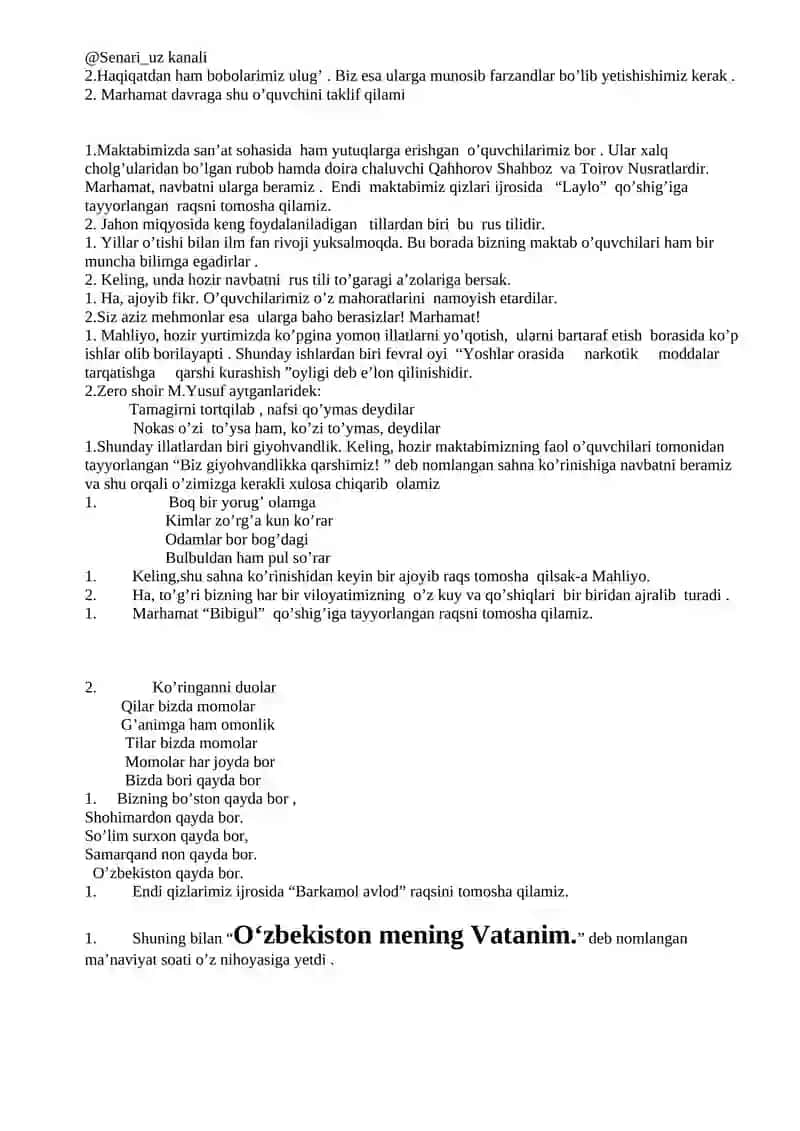 O‘zbekiston mening Vatanim 3