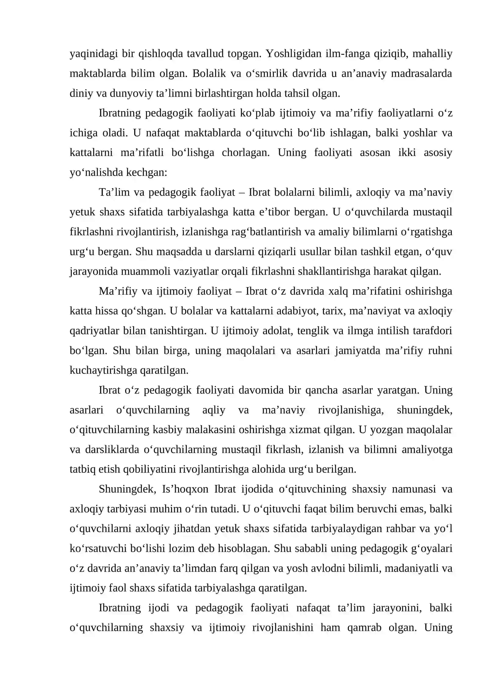 Isʼhoqxon Ibratning pedagogik gʻoyalari 3