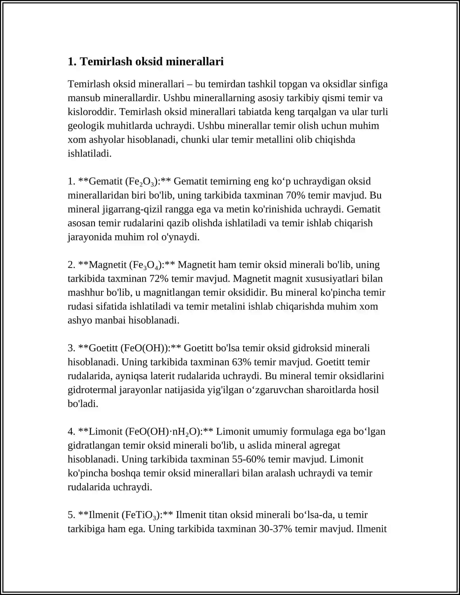 TEMIRNING OKSID VA GIDROKSID MINIRALLAR 3