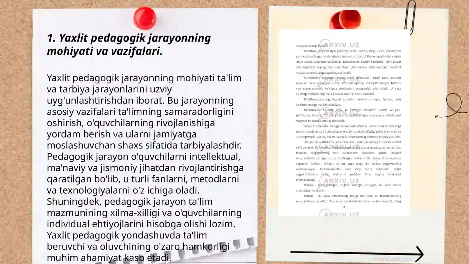 Yaxlit pedagogik jarayon.Didaktika ta'lim nazariyasi 3