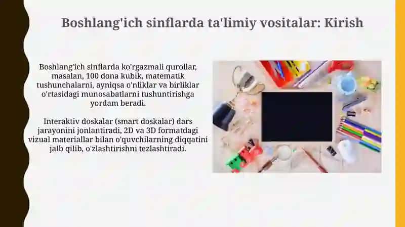 Boshlang'ich sinflarda ta'limiy vositalar 3