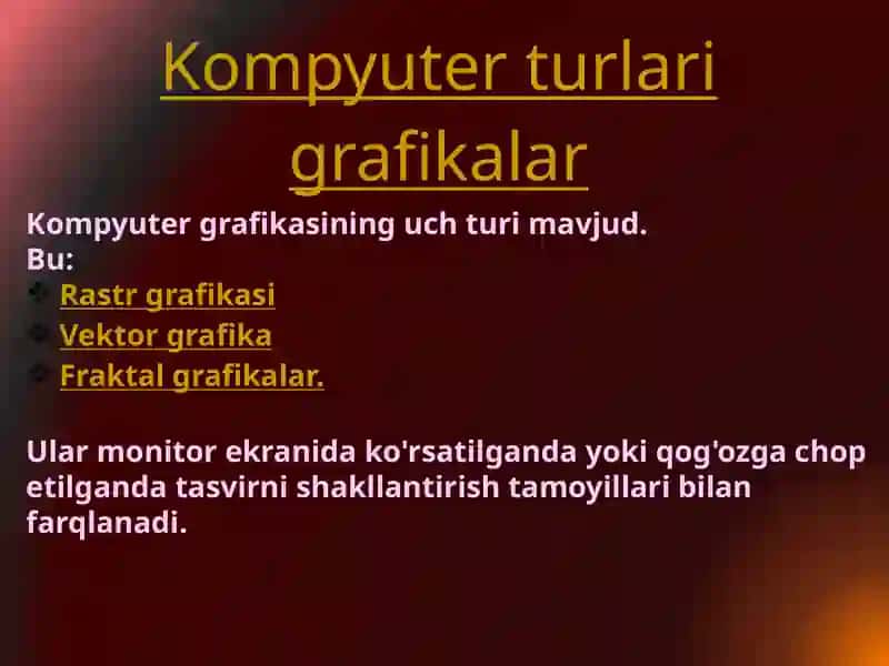 Kompyuter grafikasi turlari 3