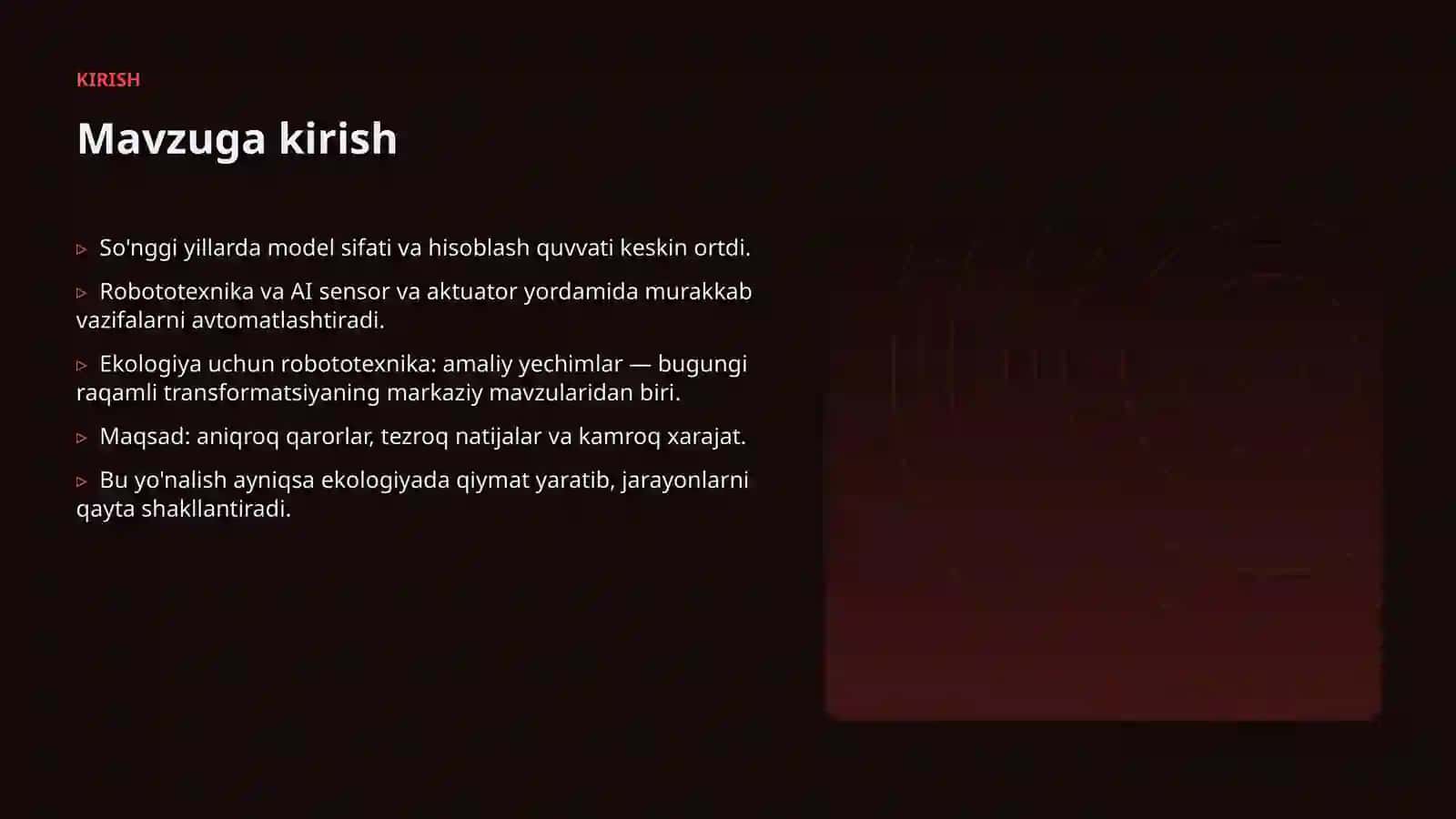 Ekologiya uchun robototexnika: amaliy yechimlar 3
