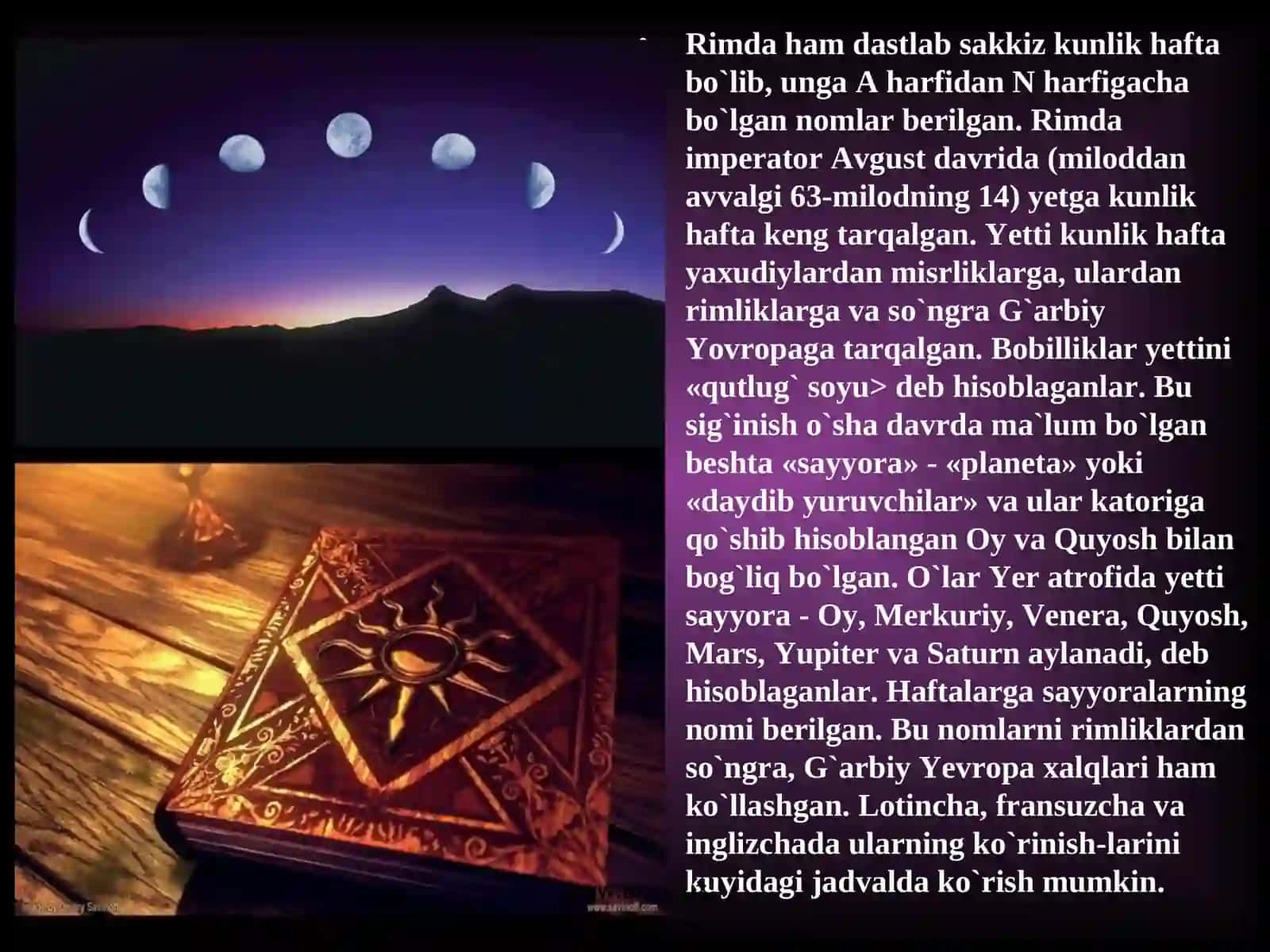 Qadimgi vaqt o’lchovining dastlabki shakllari 3