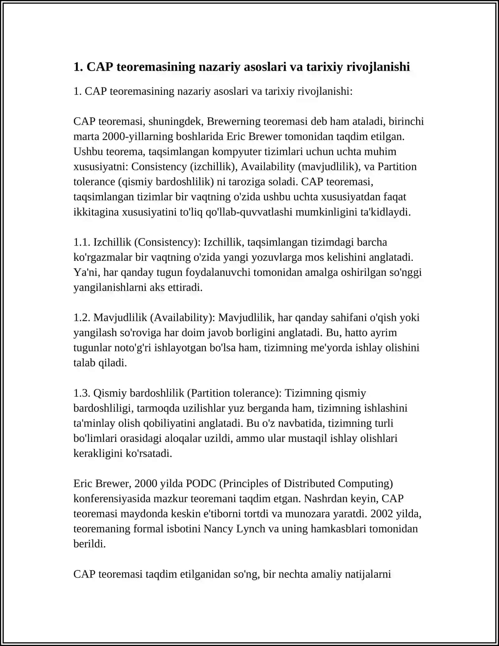 CAP TEOREMASI BOYICHA TAHLILIY MALUMOT TAYYORLASH 3