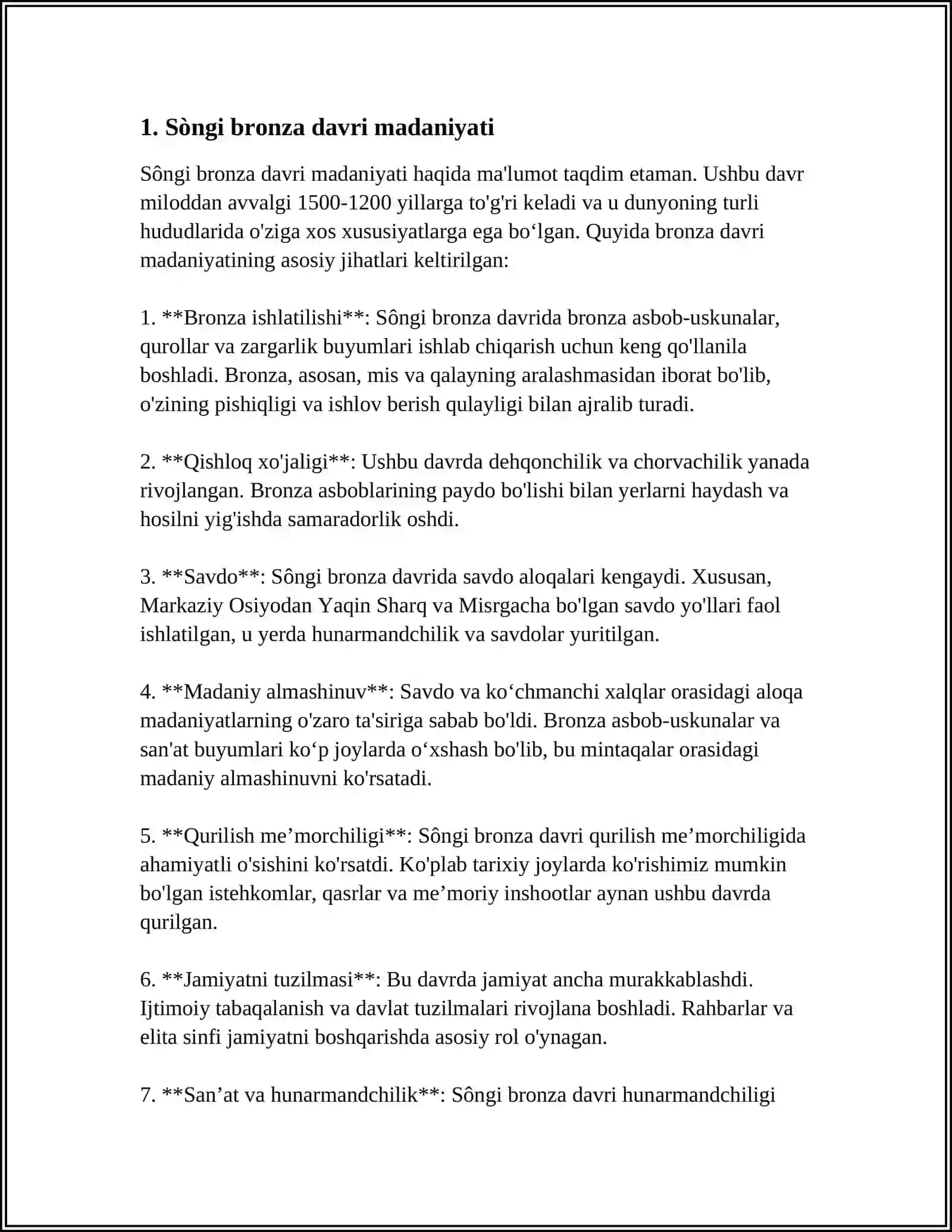 SÒNGI BRONZA DAVRI YODĢORLIKLARI 3