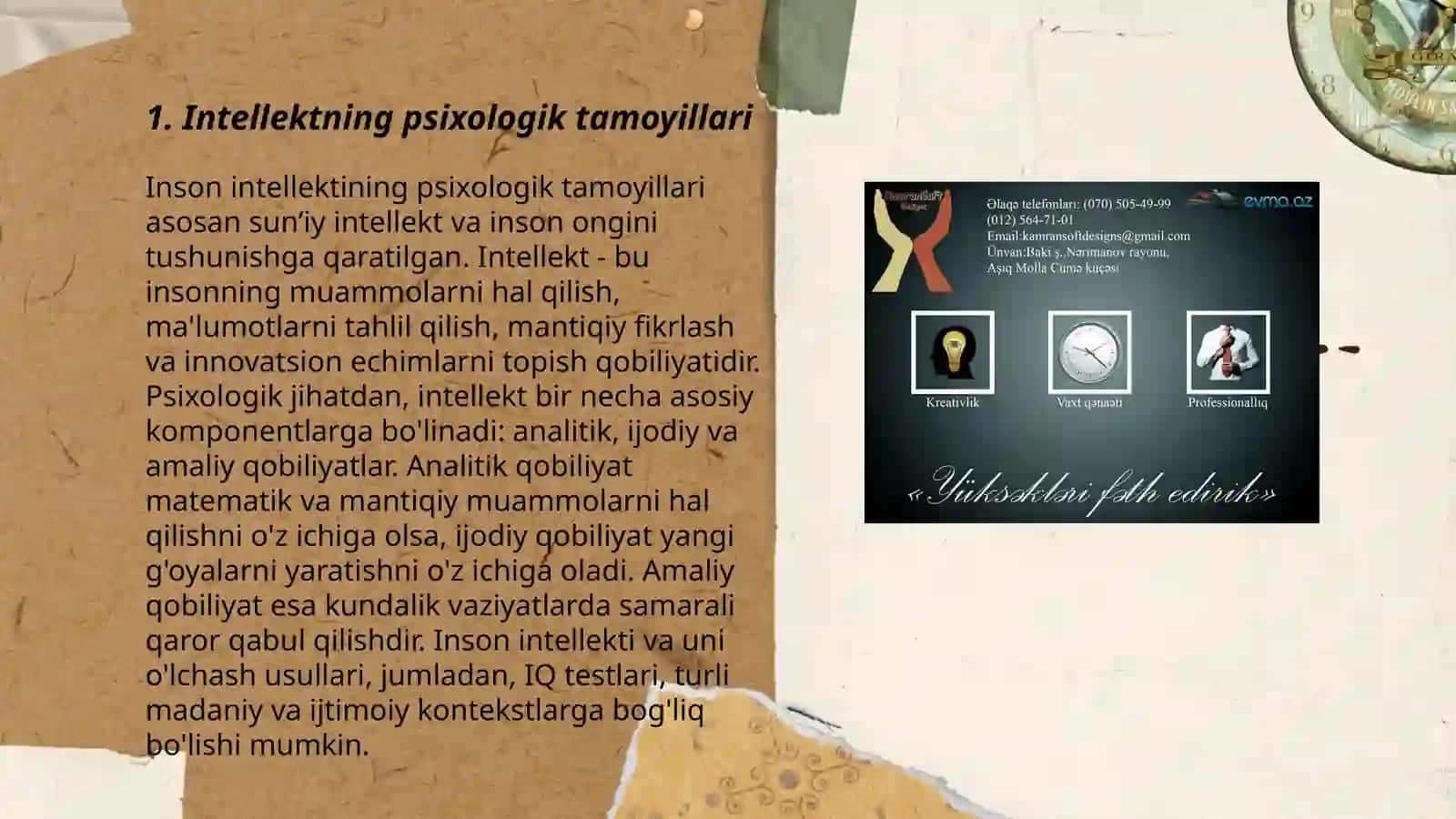 Intelekt va kreativlik nazariyalari 3
