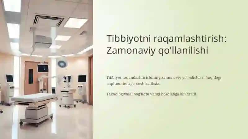 Tibbiyotni raqamlashtirish. Zamonaviy qo'llanilishi. Axborot texnologiyalarining tibbiyotda kommunikatsion texnologiyalarini ta'lim sohasi, ishlab chiqarish va tibbiyotda tadbiq etish 3