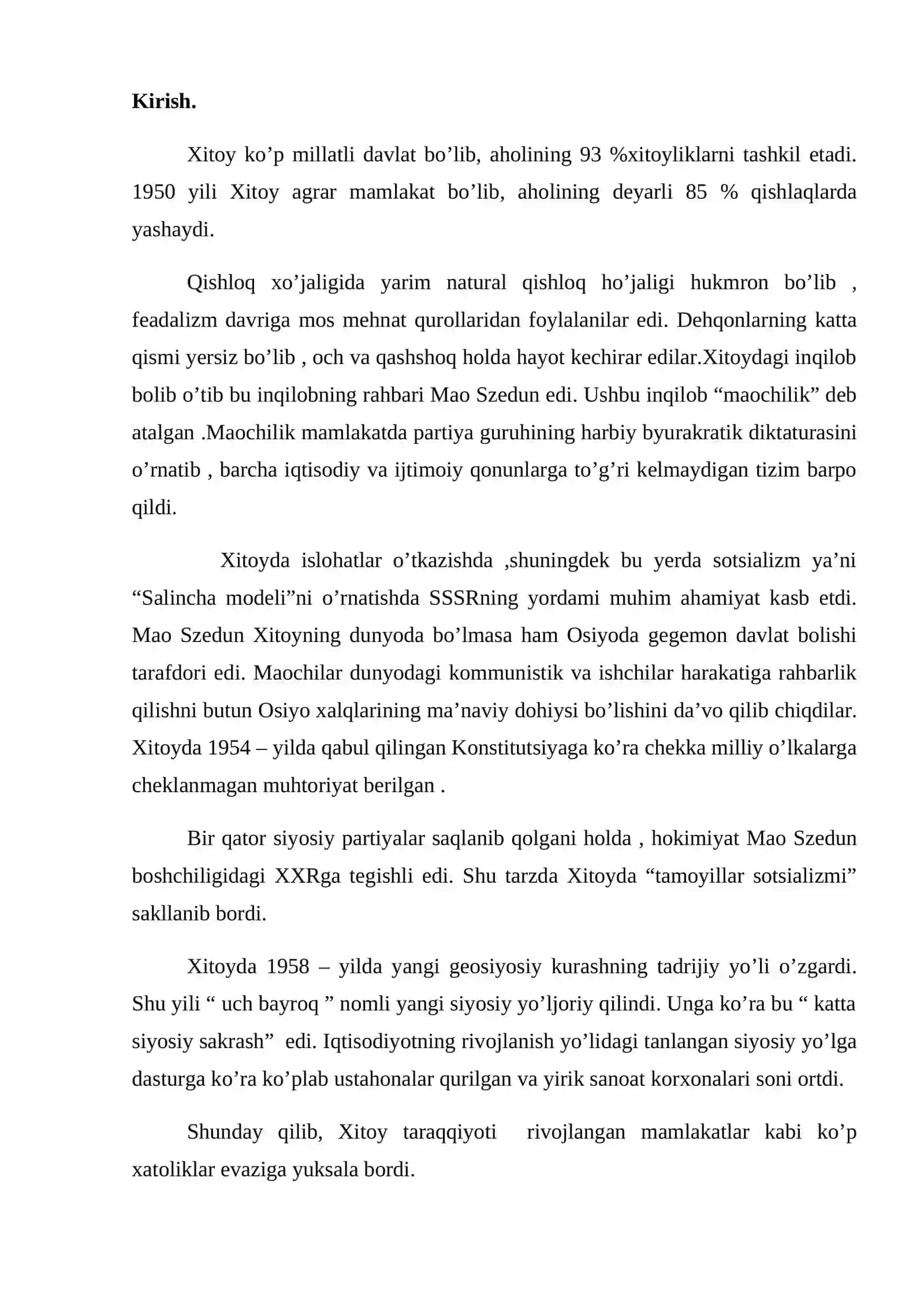 Xitoyda Mao Szedunning ijtimoiy tajribalari 3