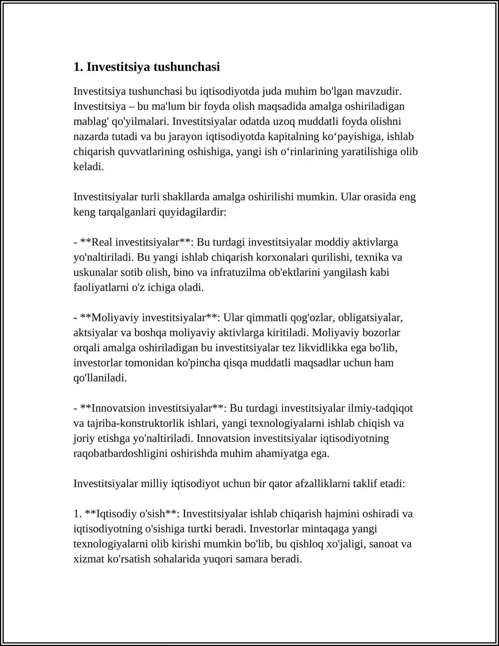 INVESTITSIYA VA UNING AHAMIYATI 3