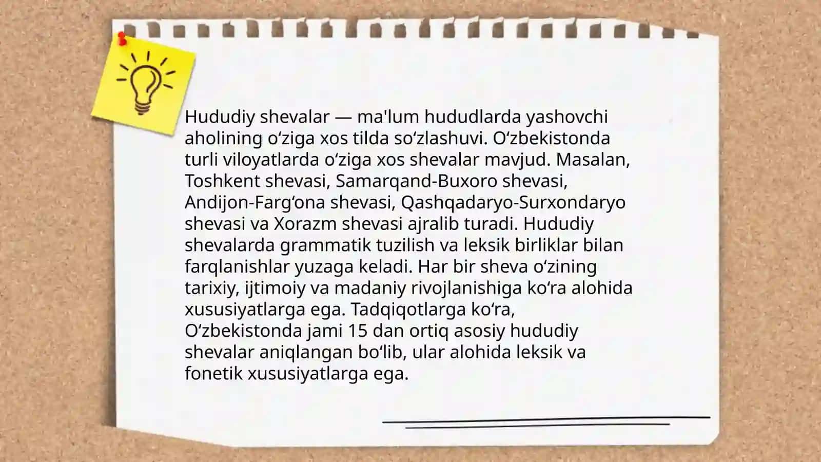 O'zbek shevalarining sohalar bo'yicha guruhlanishi 3