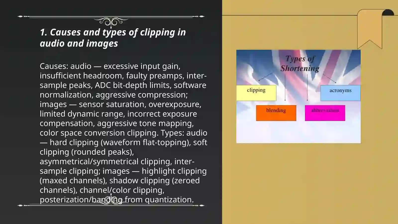 Analysing clipping and blending 3
