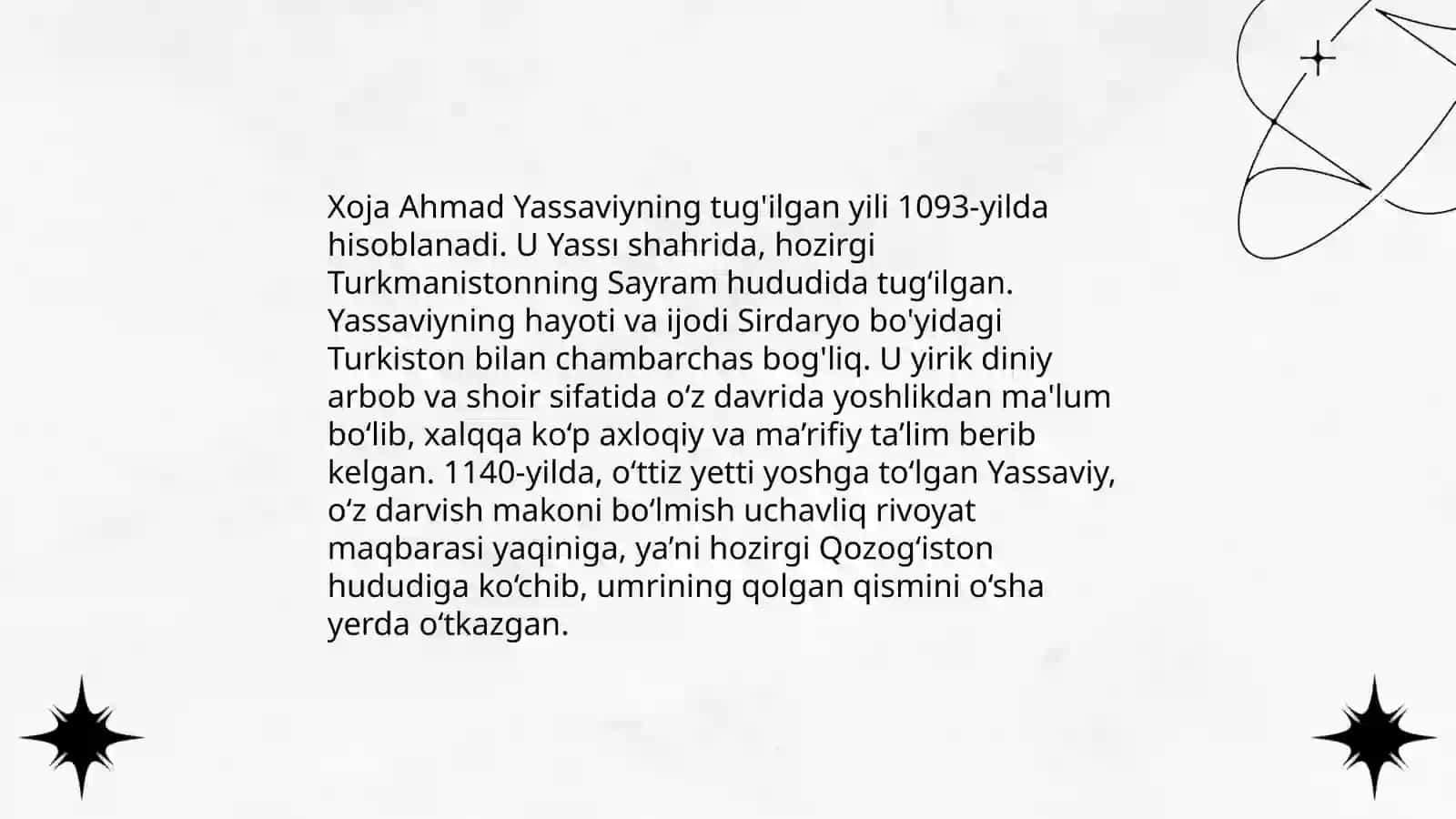 Xoja Ahmad Yassaviyning hayoti va ijodi. "Devoni hikmat"asari 3