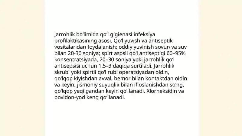 Xirurgiyada gospital infeksiyani profilaktikasi 3