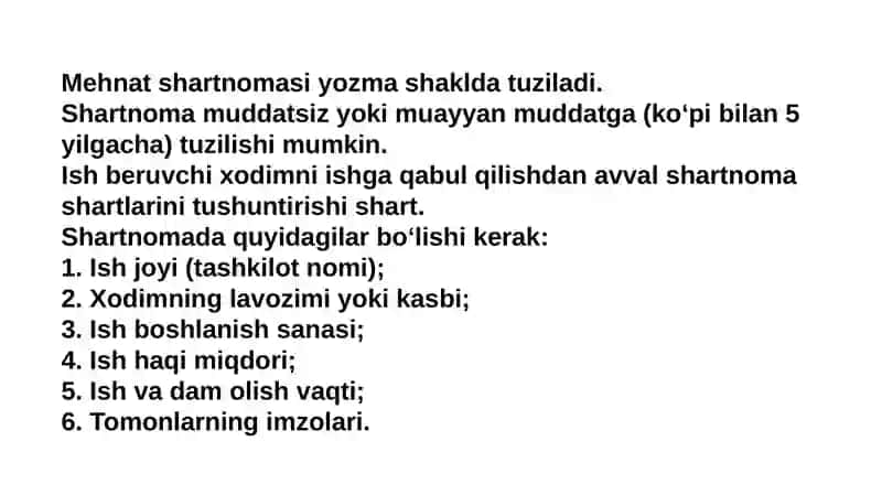 Mehnat shartnomasi 3
