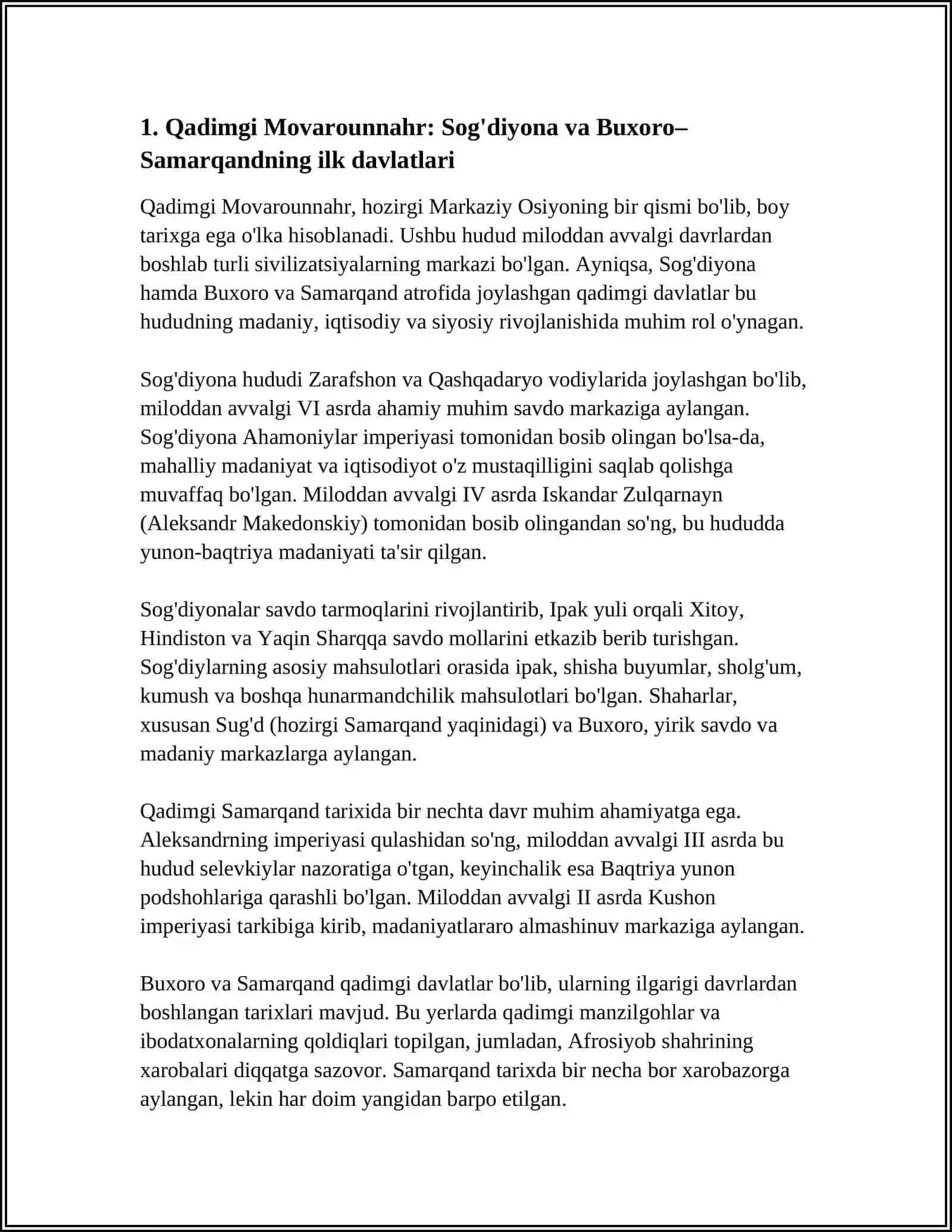O'ZBEK DAVLATCHILIGINING ASOSIY BOSQICHLARI (O'ZBEKISTON HUDUDIDAGI DAVLATLAR TARIXI) 3
