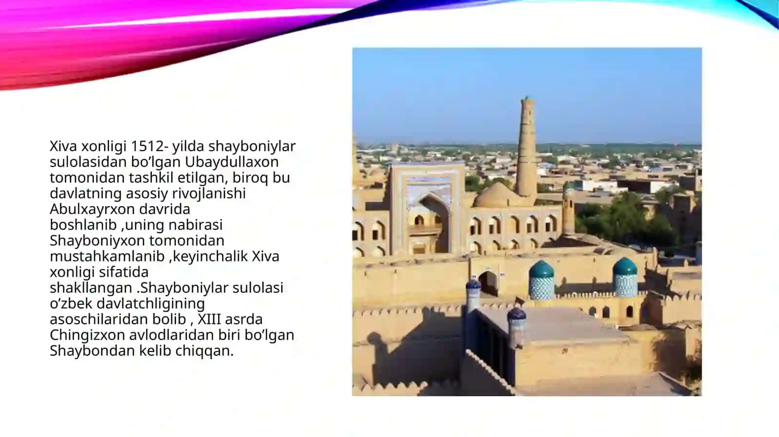 XIVA XONLIGINING TASHKIL TOPISHI VA SIYOSIY TARIXI 3