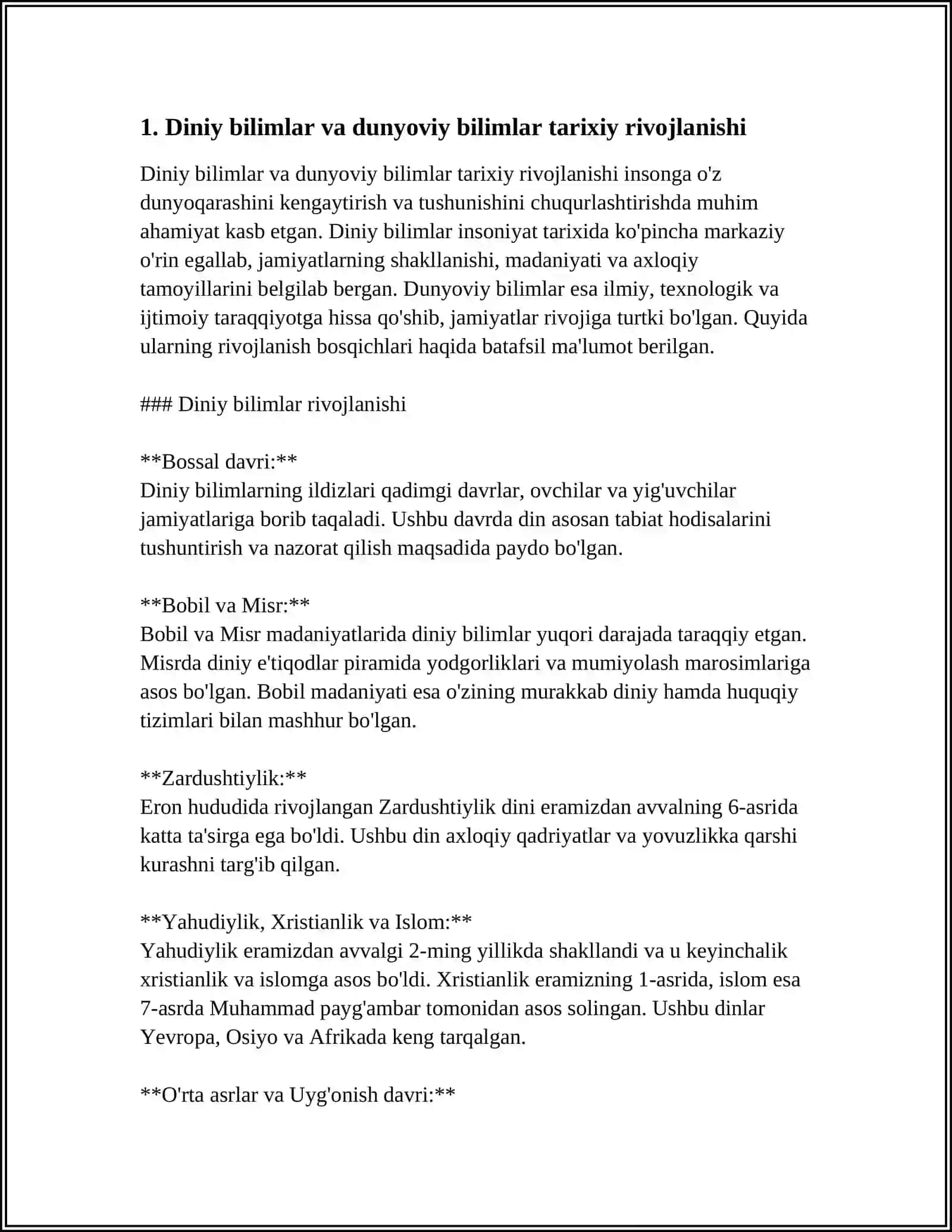 DINIY VA DUNYOVIY BILIMLARNING MUTANOSIBLIGI 3
