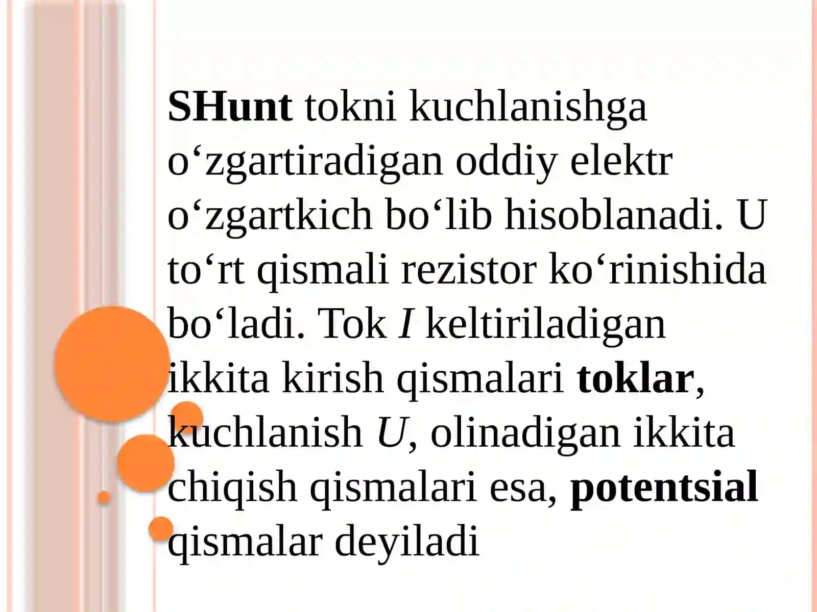 Elektr o'lchovlari fanidagi taqdimot 3