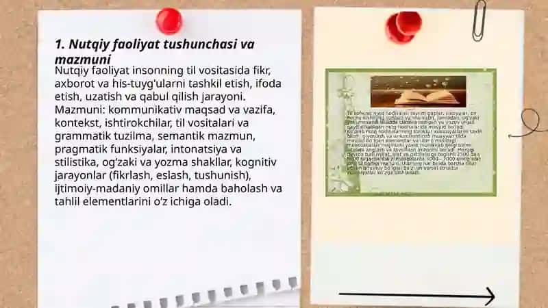 Nutqiy faoliyat. Nutq shakllari.Nutq uslublari 3