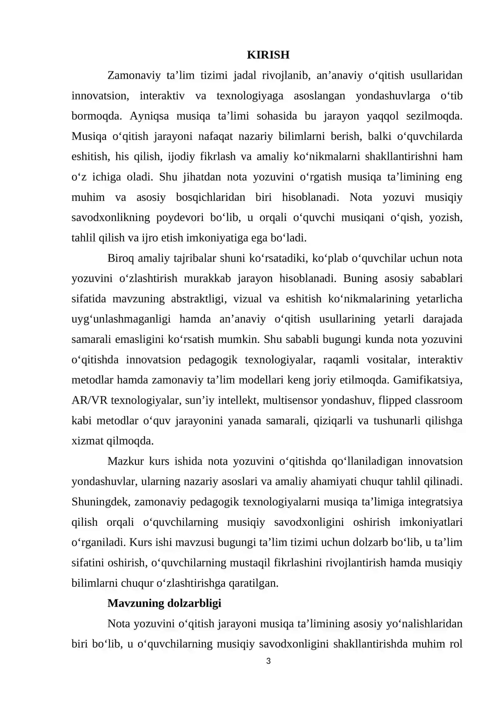 Nota yozuvini o‘rgatishda innovatsion ta’lim metodlaridan foydalanish. 3