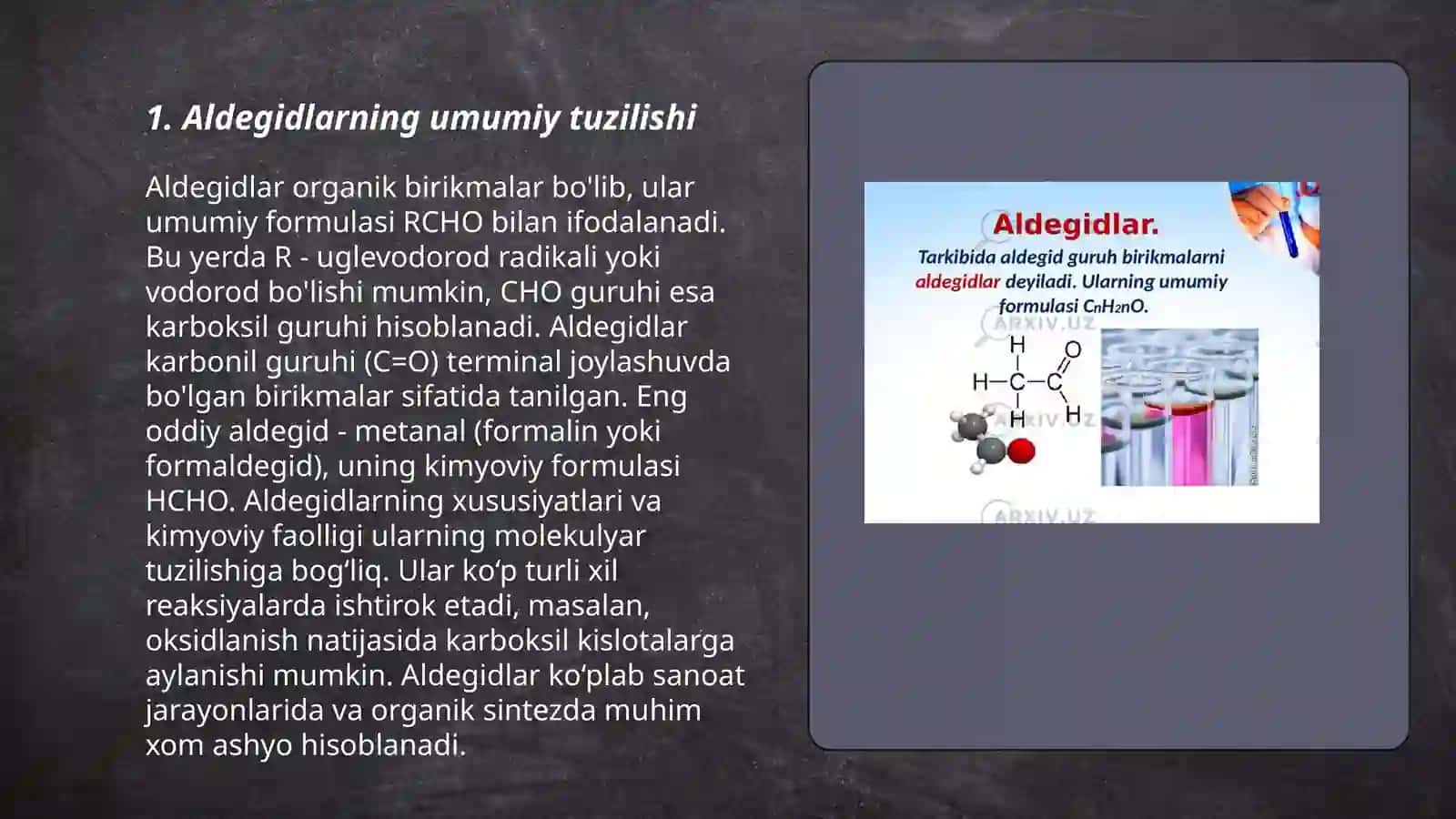 Aldegidlar fizik va kimyoviy xossalari 3