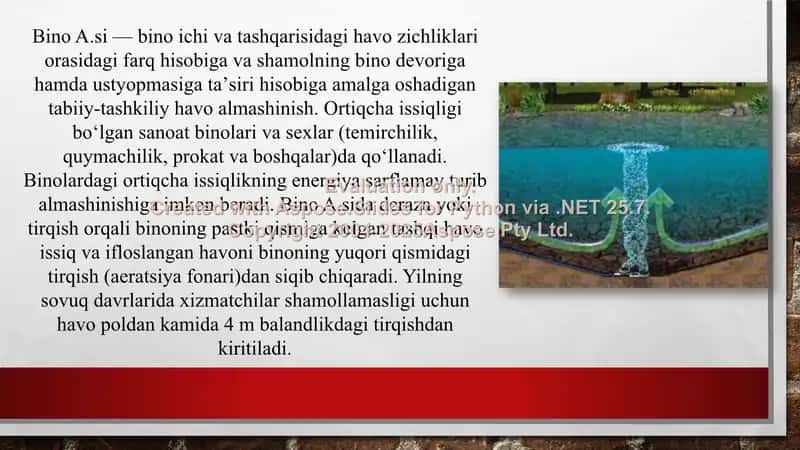 Suvni hidini yo'qotish aeratsiya 3