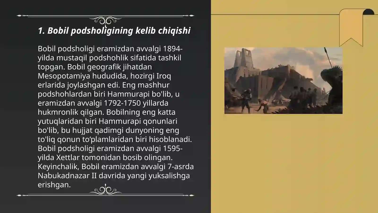 Bobil podsholigining kelib chiqishi 3