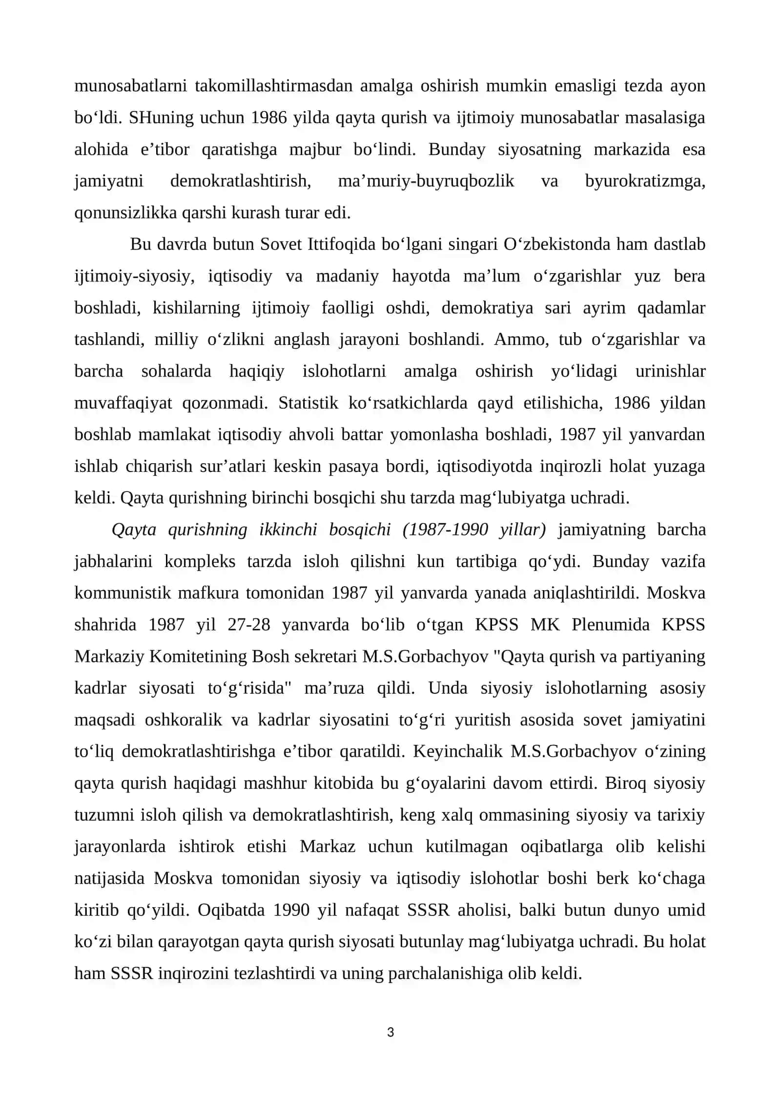 AHOLI TURMUSH TARZINING OG`IRLASHUVI, OROL FOJEASI 3