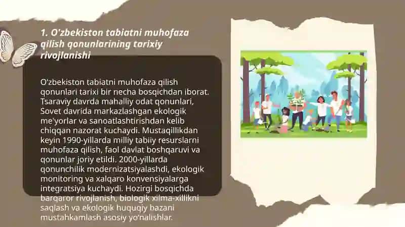 O'zbekiston respublikasi tabiatni asrashga doir qonunlarni o'rgatish tahlil qilish 3