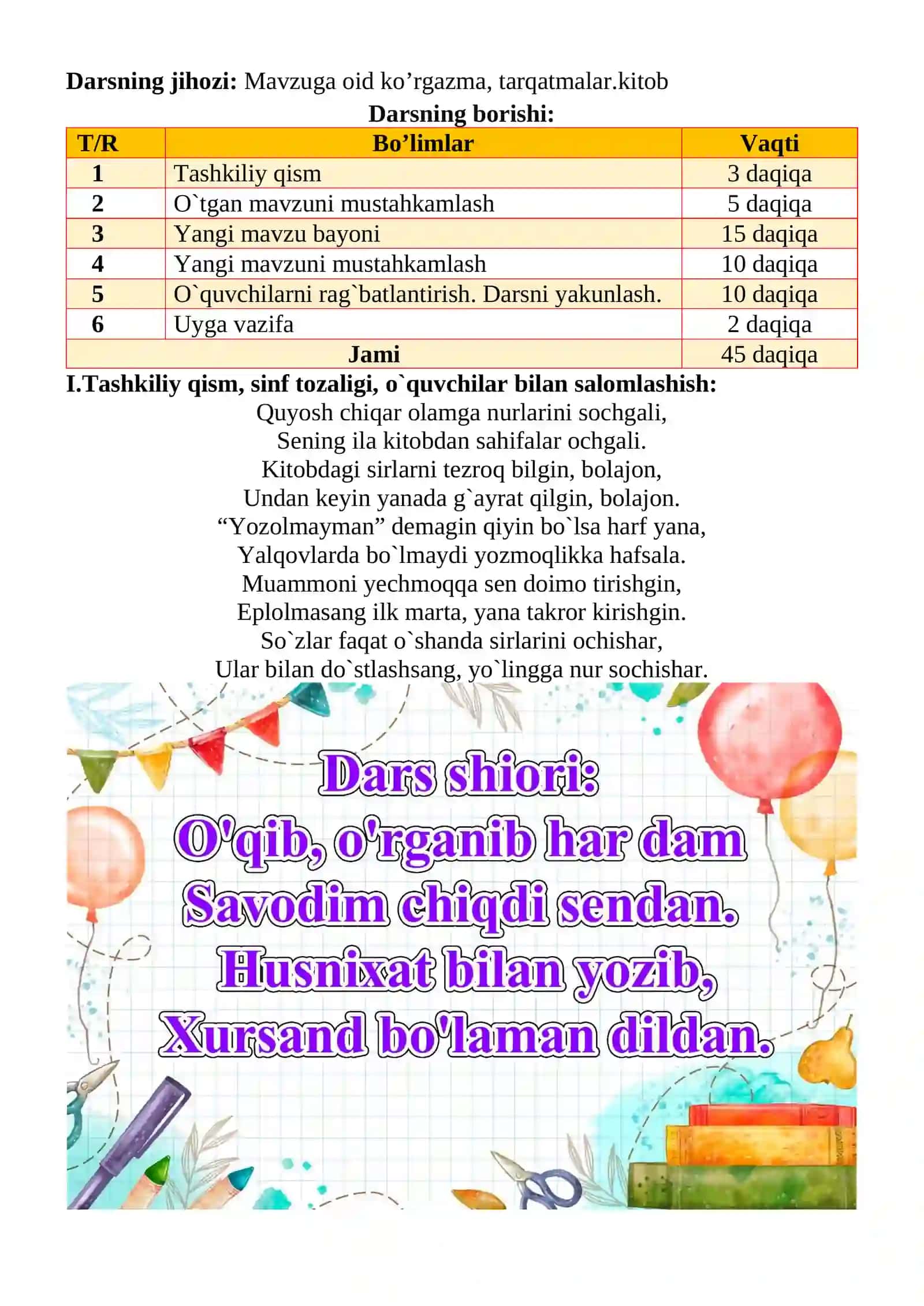O‘z va ko‘chma ma’nodagi sifatlar mavzusidagi  4-sinf Ona tili  fanidan dars ishlanmasi 3
