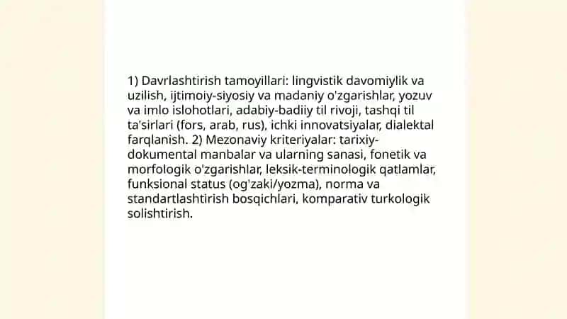 O'zbek tili tarixini davrlashtirishga oid turkologiyadagi qarashlar 3