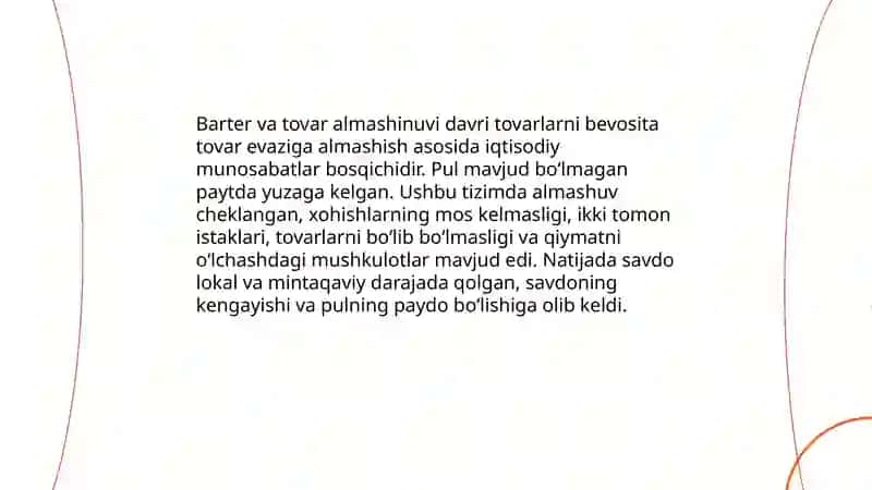 Tovar-pul munosabatlari rivojining tarixiy bosqichlari 3