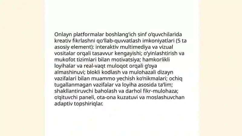 Onlayn platformalar yordamida kreativ fikrlashni rivojlantirish 3