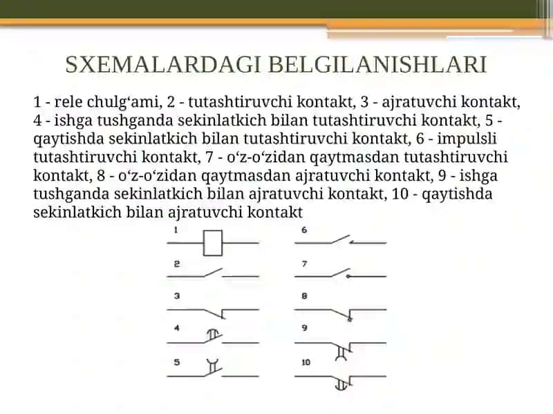 VAQT RELESI, HARORAT RELESI. ULARNING ELEKTRON SXEMALARI 3