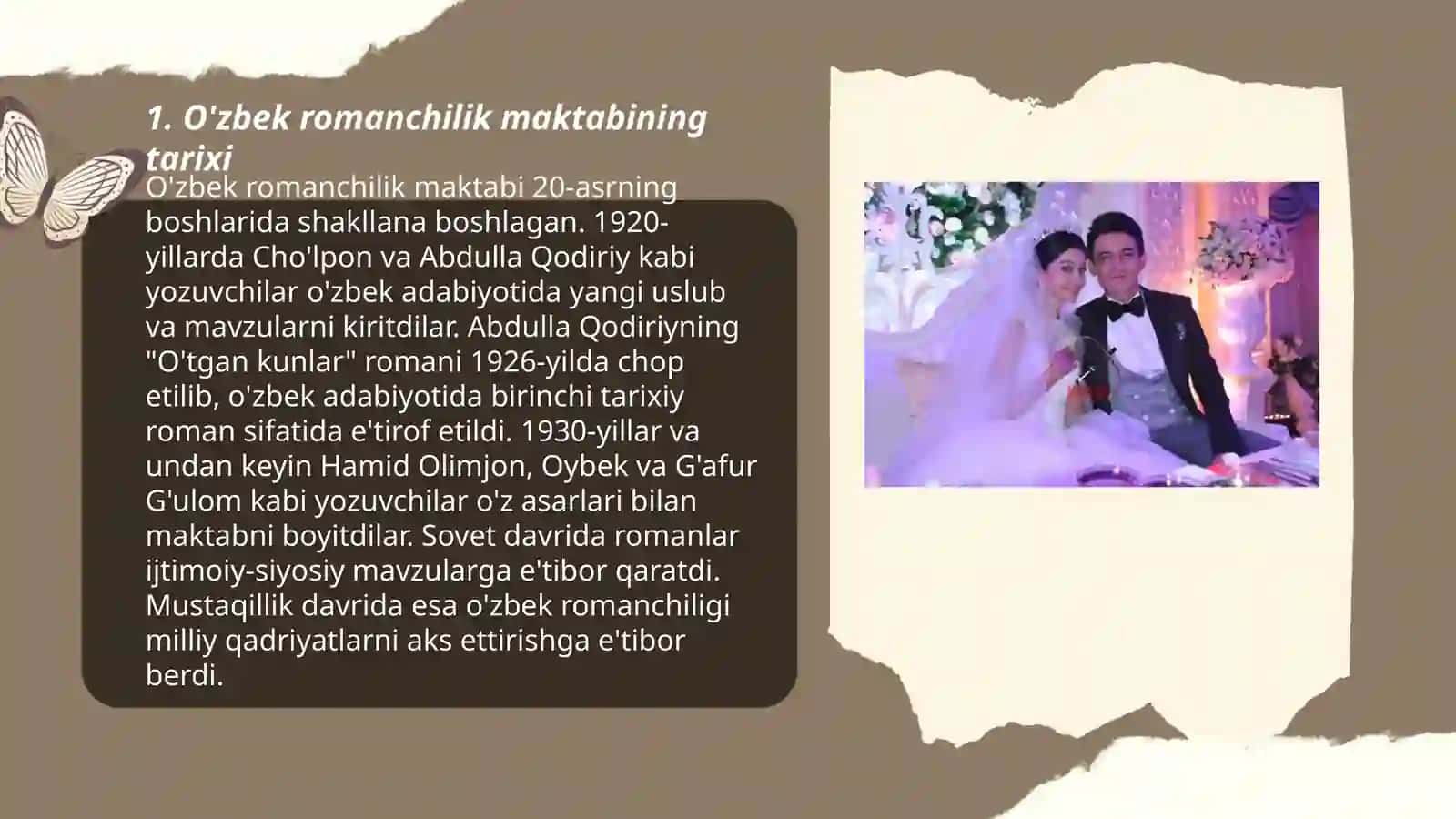 O'zbek romanchilik maktabining shakllanishi bo'yicha ma'lumotlar to'plash va tahlil etish 3