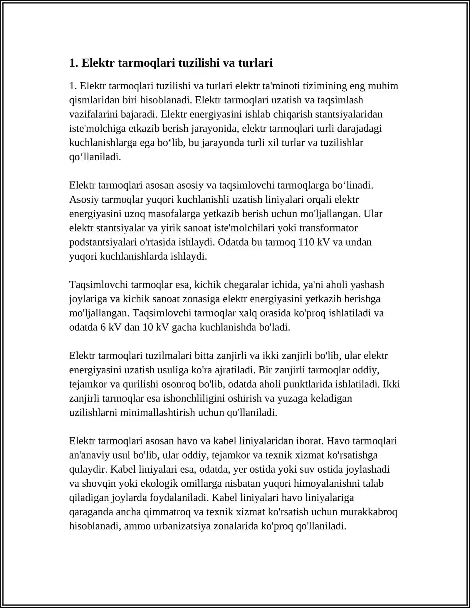 ELEKTR TARMOQLAR VA TIZIMLAR 3