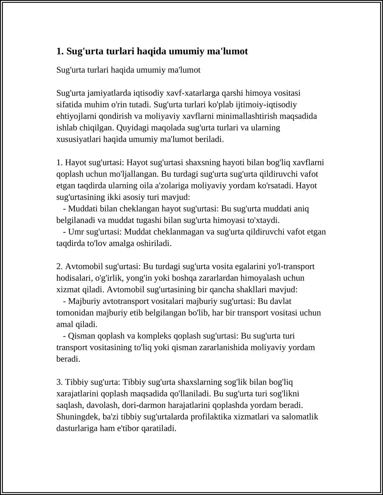 SUG'URTA BOZORINING TURLARI 3