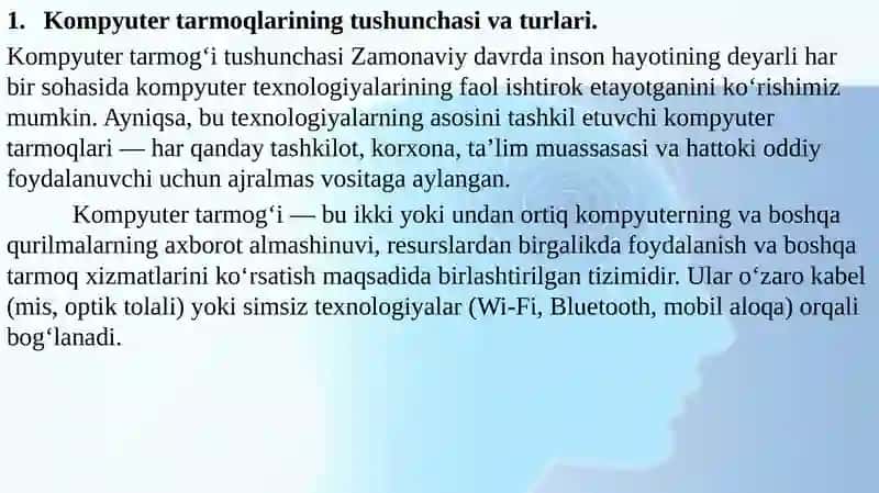 7-Amaliymashg’ulot Tarmoqli texnologiyalari va Internet xizmatlari. 3