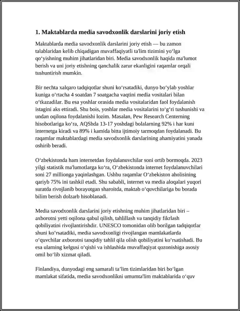 MEDIA SAVODXONLIGINI QANDAY OSHIRISH MUMKIN 3