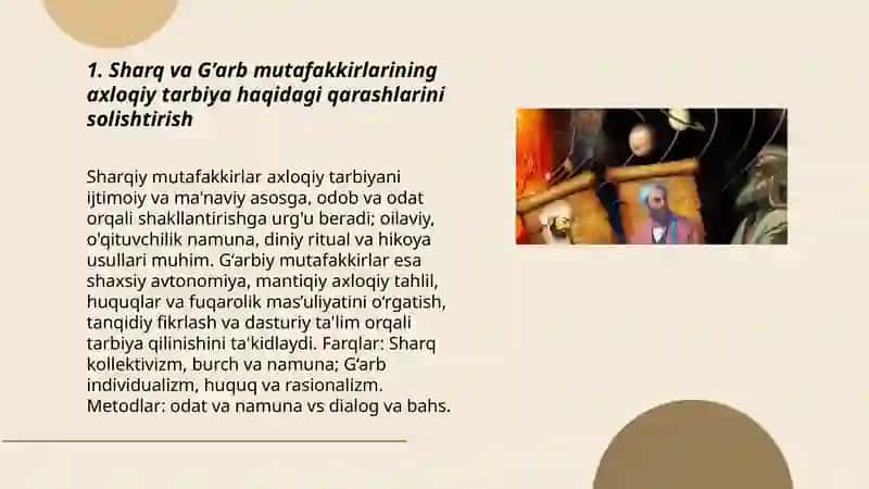 Sharq va G’arb mutafakkirlarining yosh avlodni tarbiyalashga oid qarashlari 3