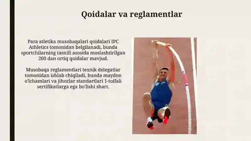 Para atletika musobaqalari qoidalari va reglamentlari 3