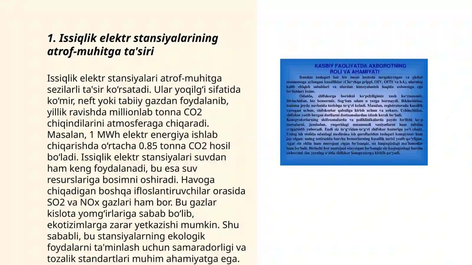 Issiqlik energiyasidan foydalanishning ekologik muammolari 3