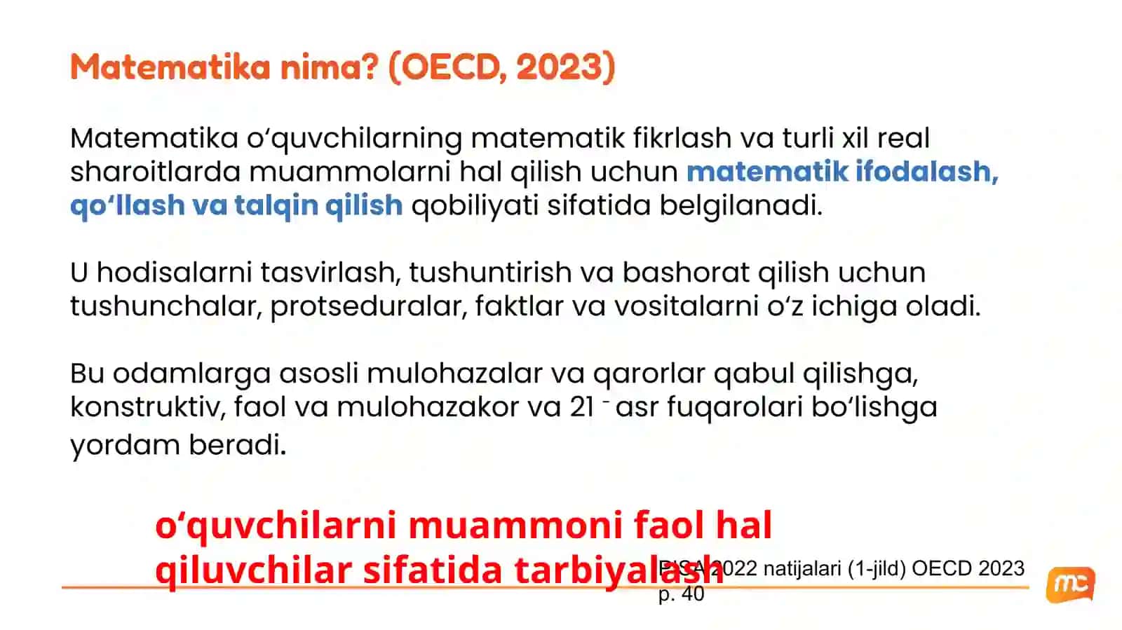 PISA kompetensiyalarini shakllantirish orqali o‘quvchilarning matematik savodxonligini oshirish 3
